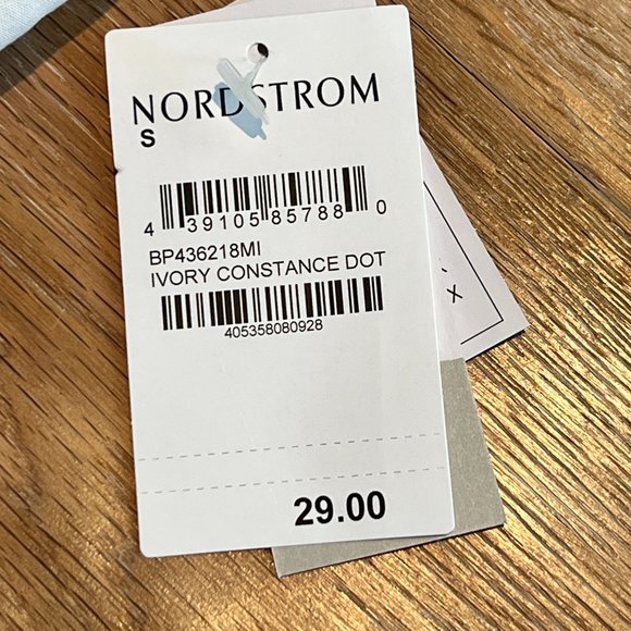 Nordstrom BP Constance Dot Top Ivory Black Dots Adjustable Tank Straps NWT - Picture 2 of 5